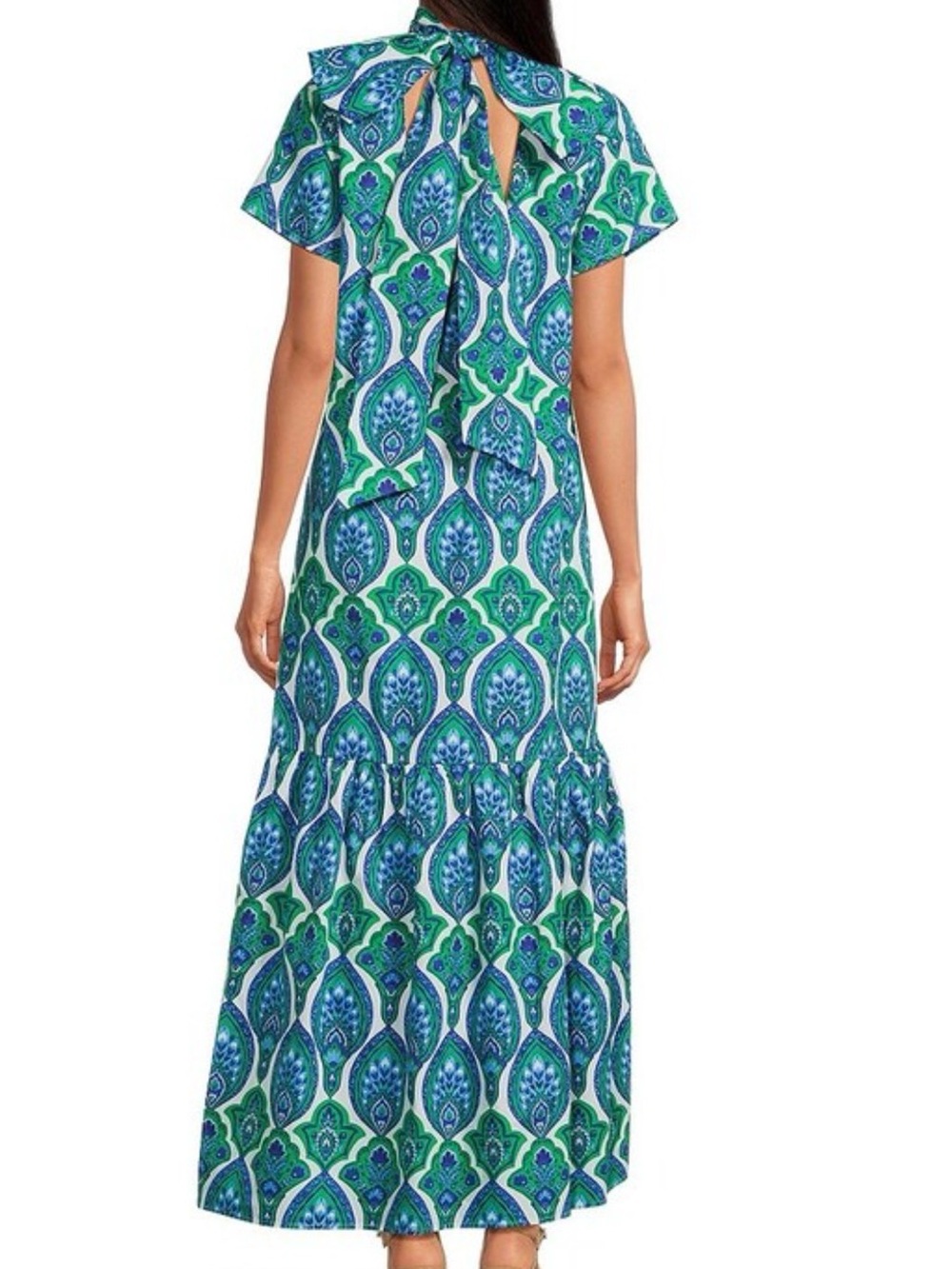 Sugarlips Green & Blue Paisley-Print Maxi Dress - Picture 2 of 4
